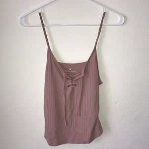 American Eagle Outfitters Ribbed Lace-Up Cami
